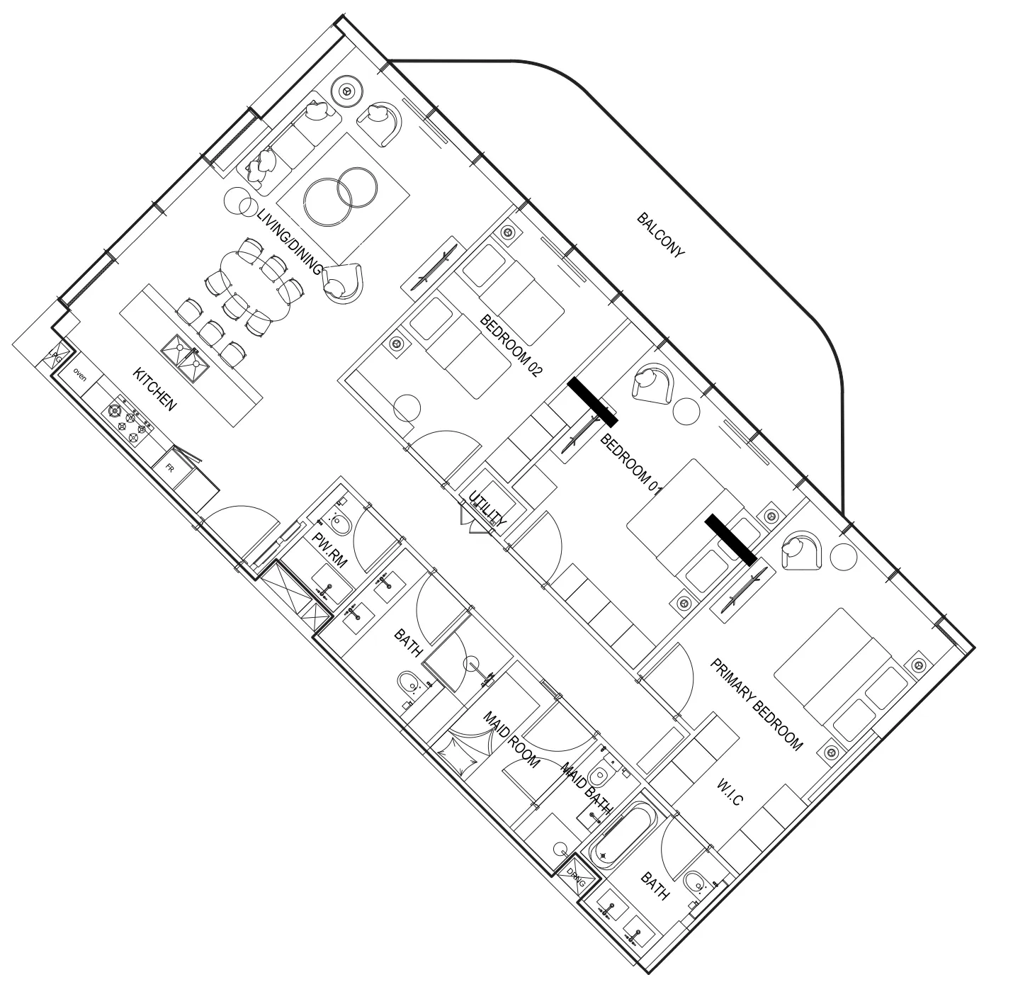 Floor plan — 3 BR