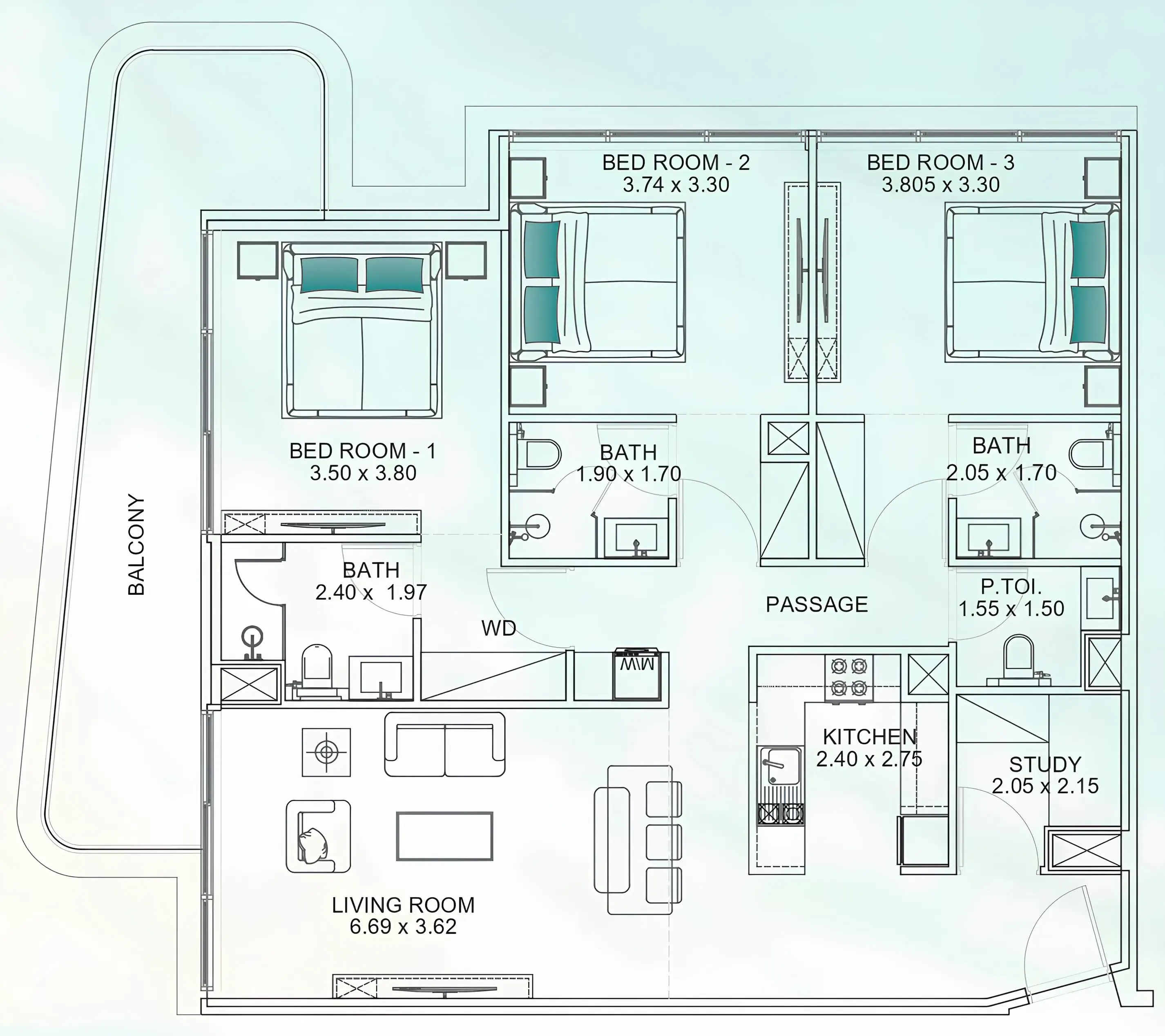 Floor plan — 3.5 BR