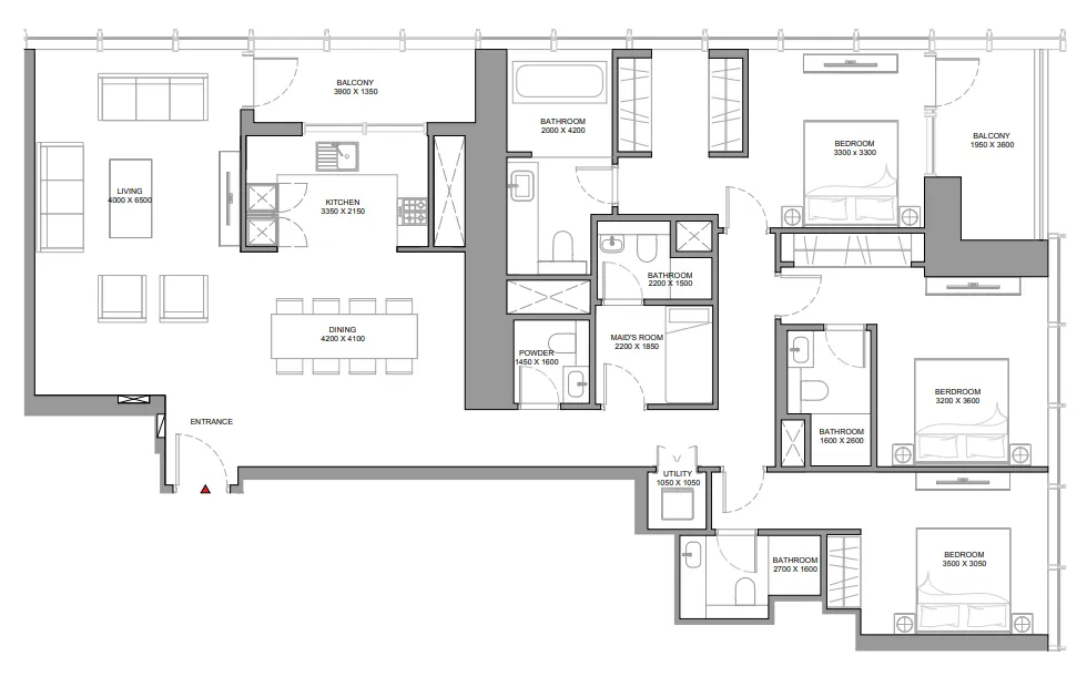Floor plan — 3 BR