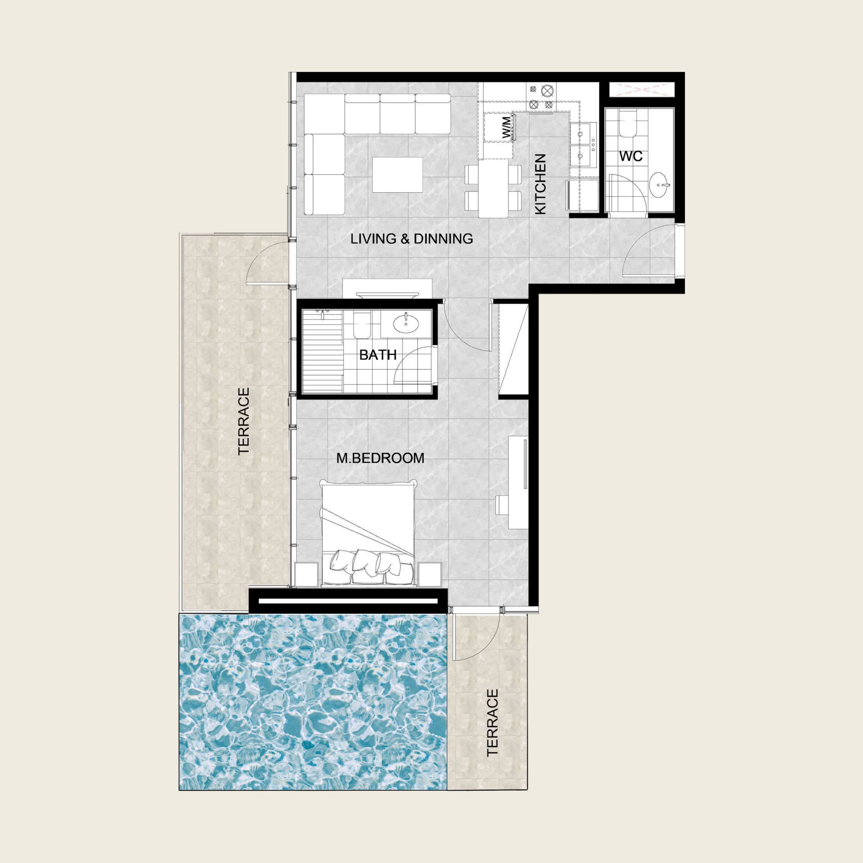 Floor plan — 1 BR
