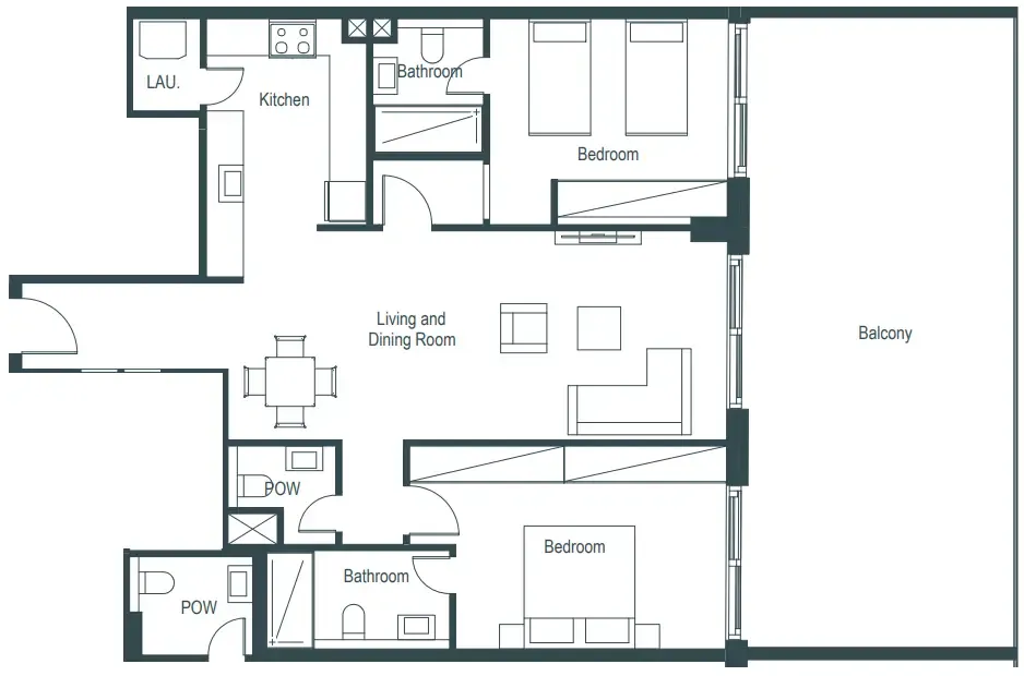 Floor plan — 2 BR