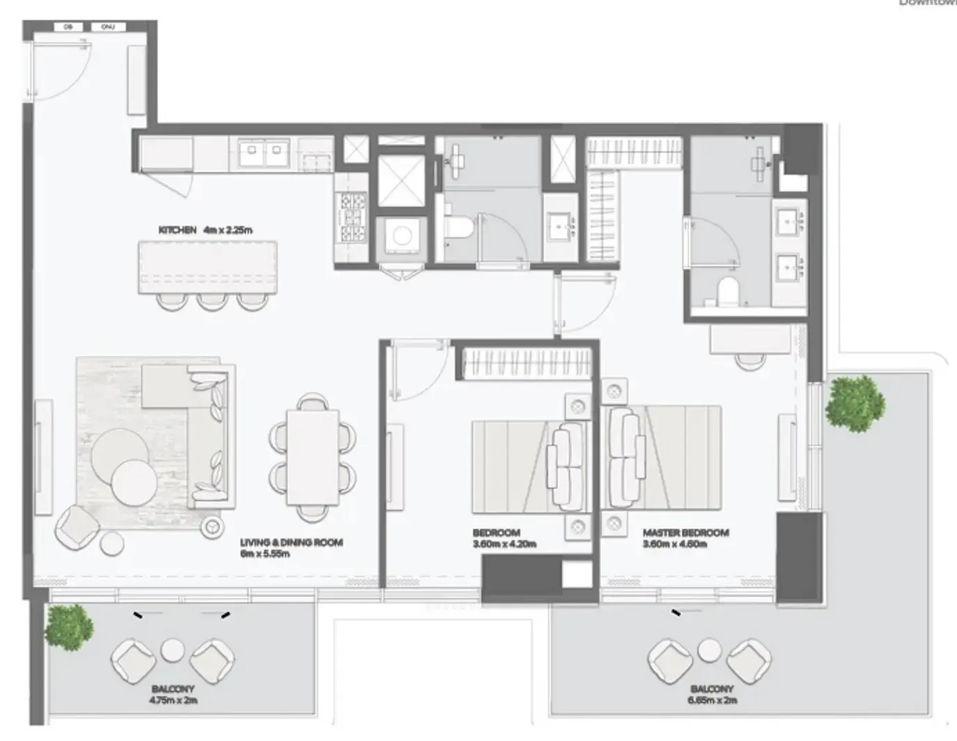 Floor plan — 2 BR