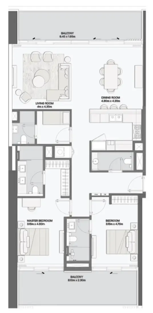 Floor plan — 2 BR