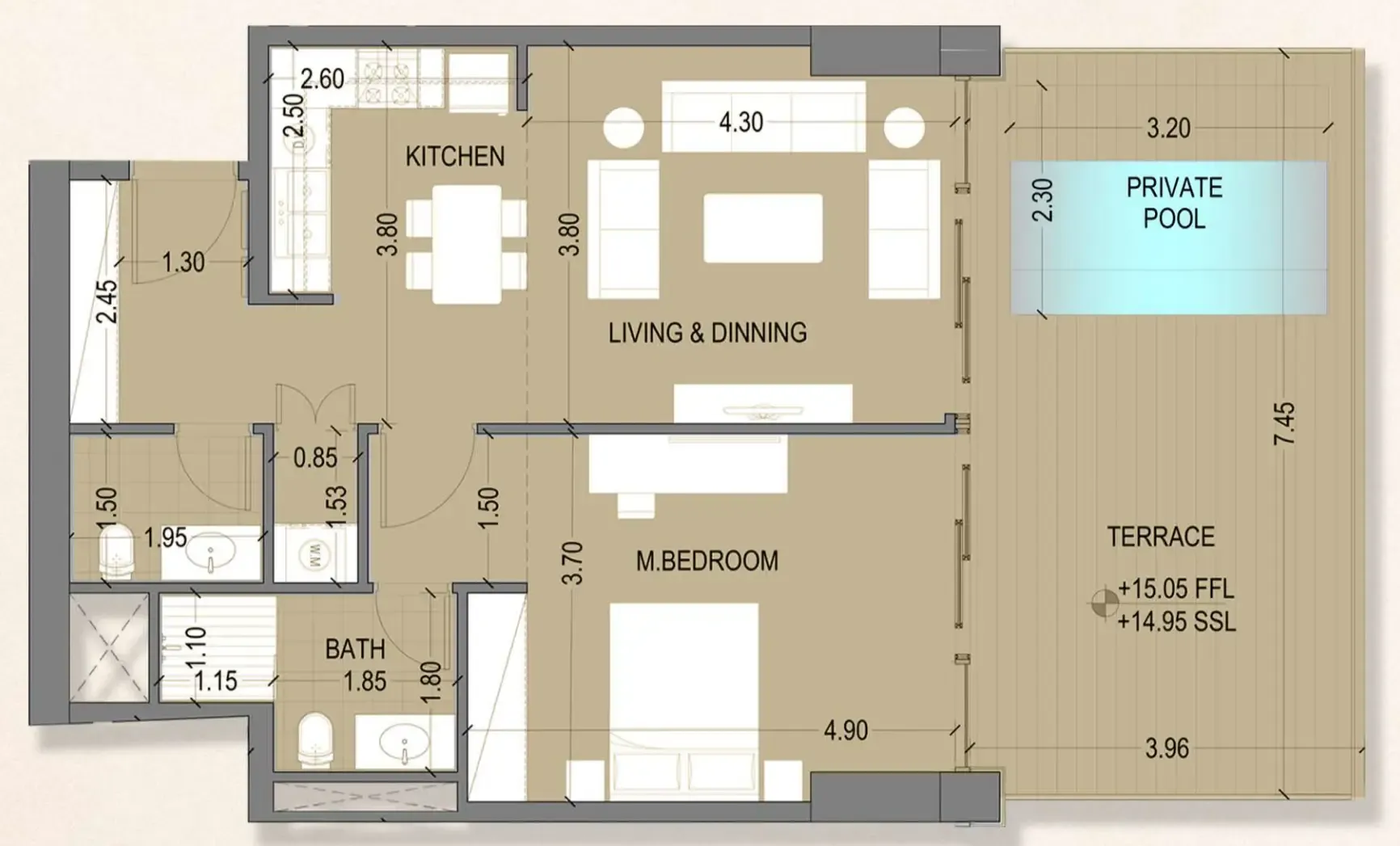 Floor plan — 1 BR
