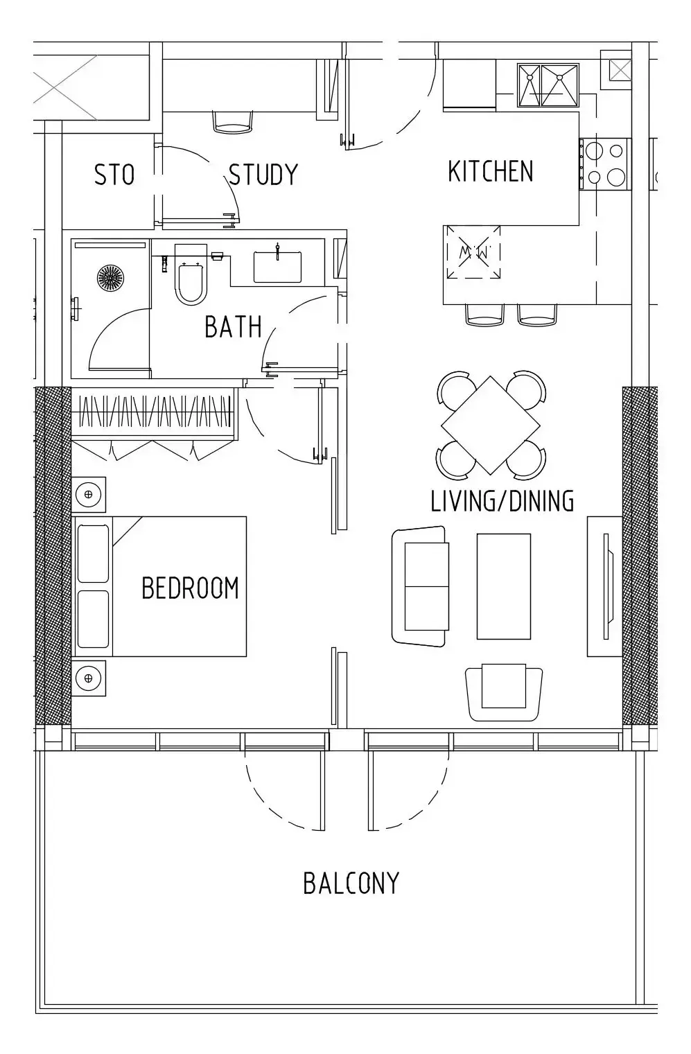 Floor plan — 1 BR