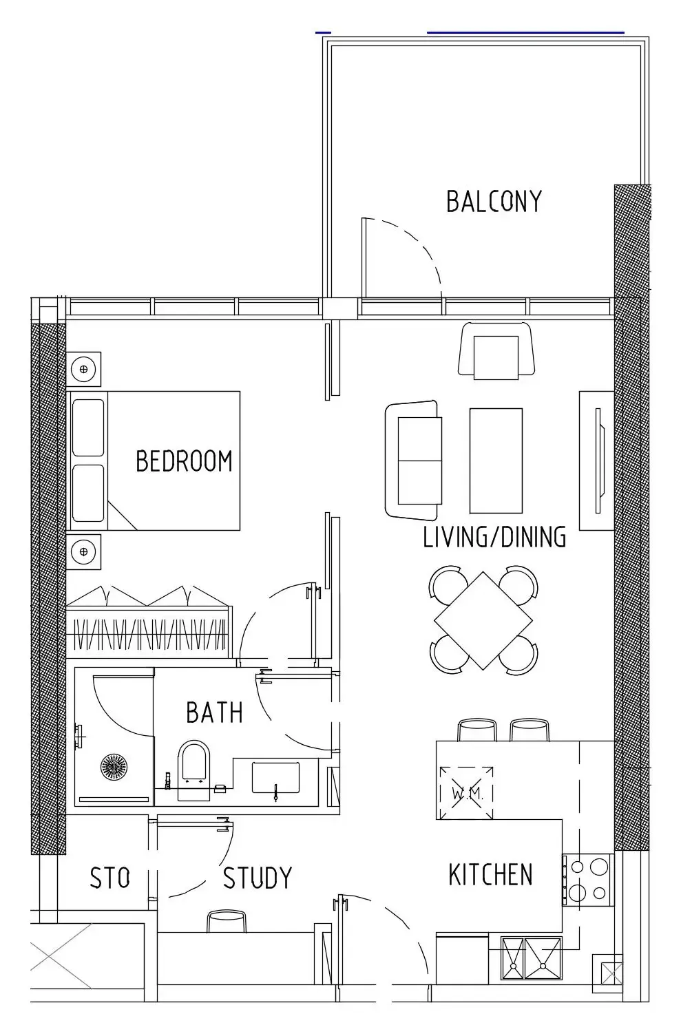 Floor plan — 1 BR