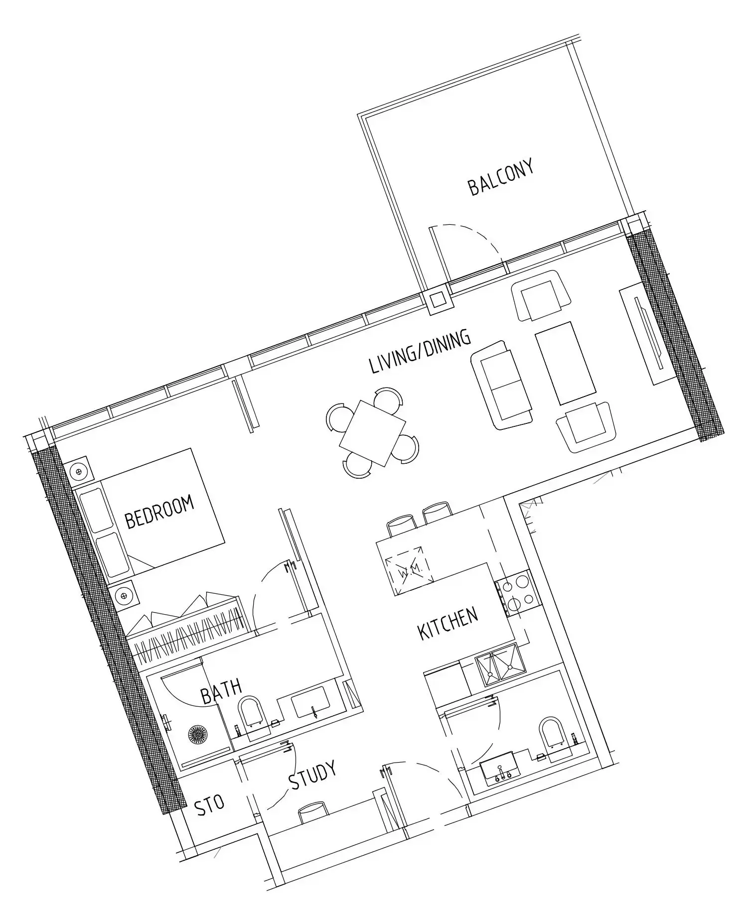 Floor plan — 1 BR