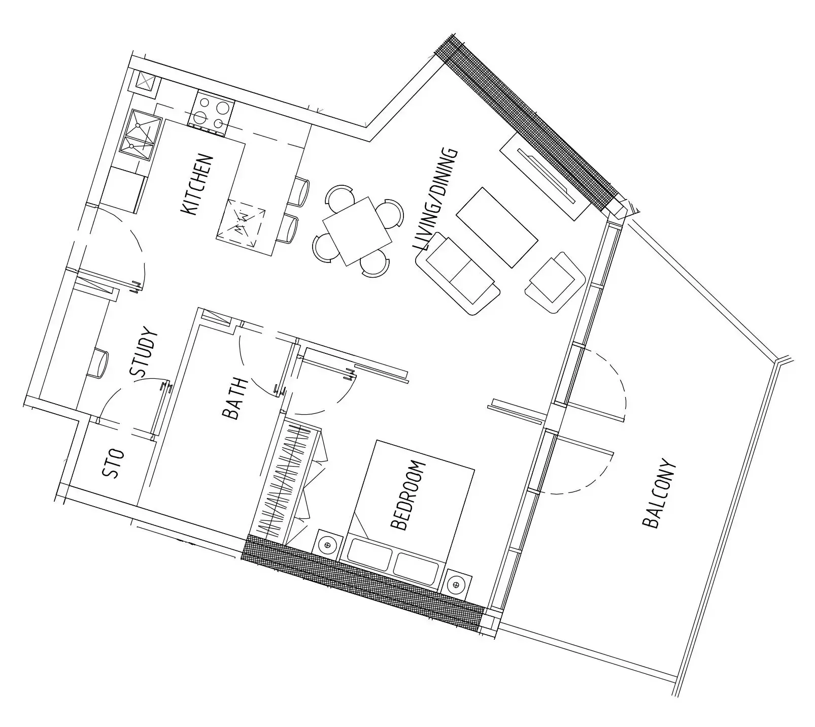 Floor plan — 1 BR