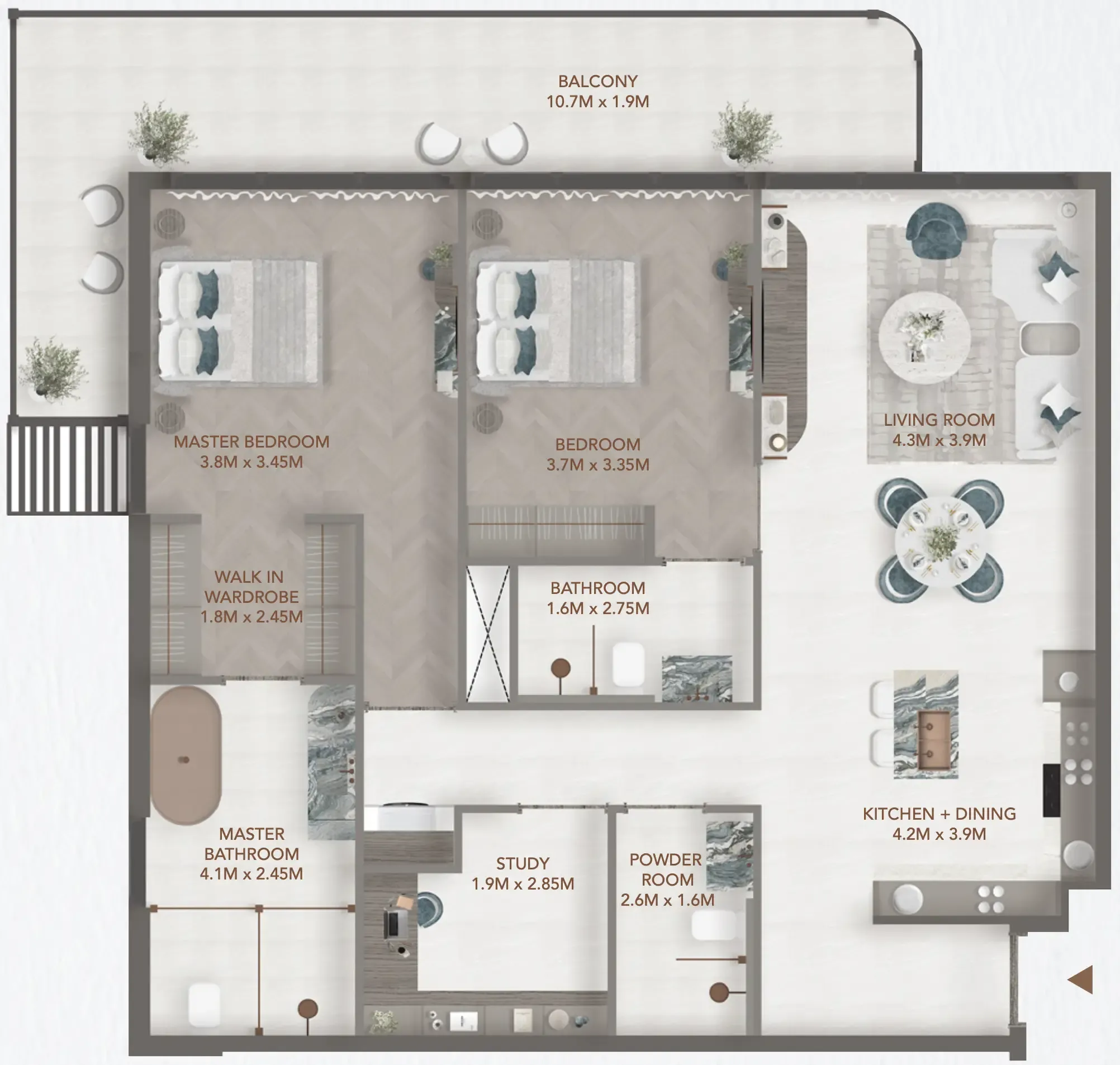 Floor plan — 2 BR