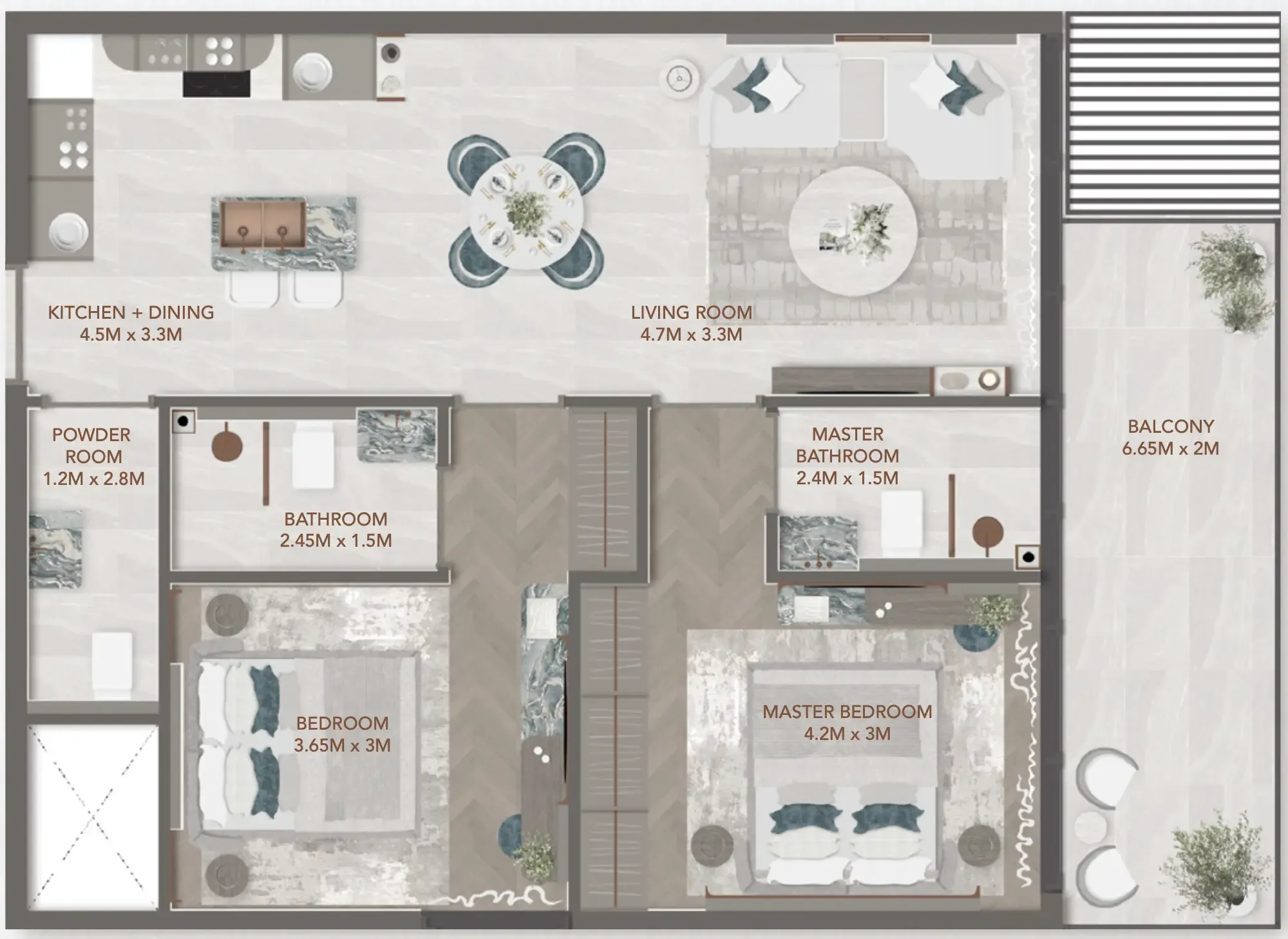 Floor plan — 2 BR