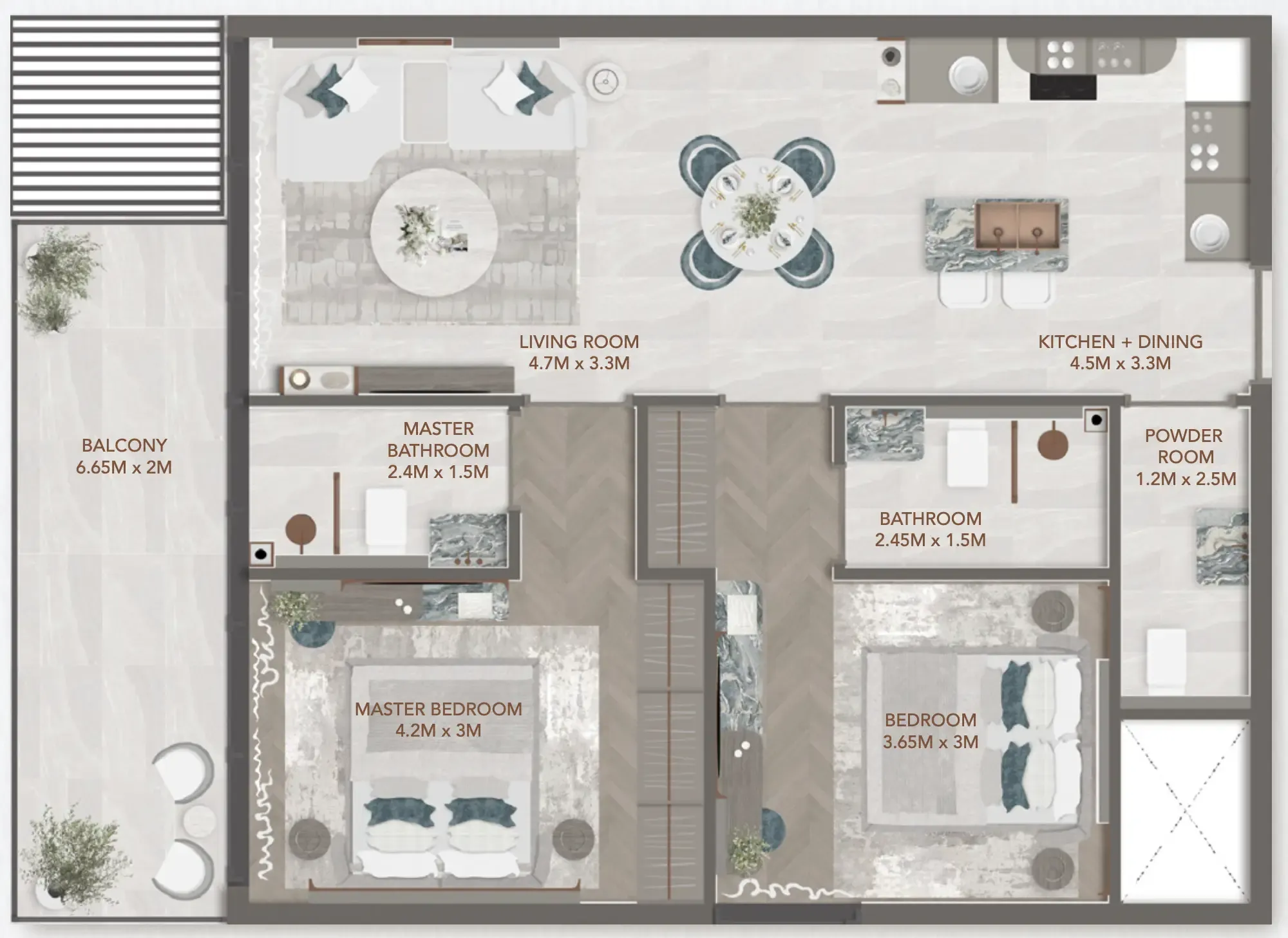 Floor plan — 2 BR