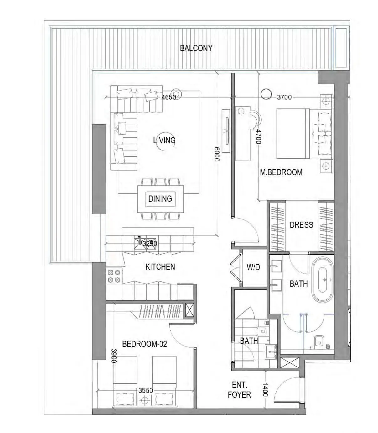 Floor plan — 2 BR