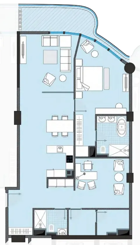 Floor plan — 1.5 BR