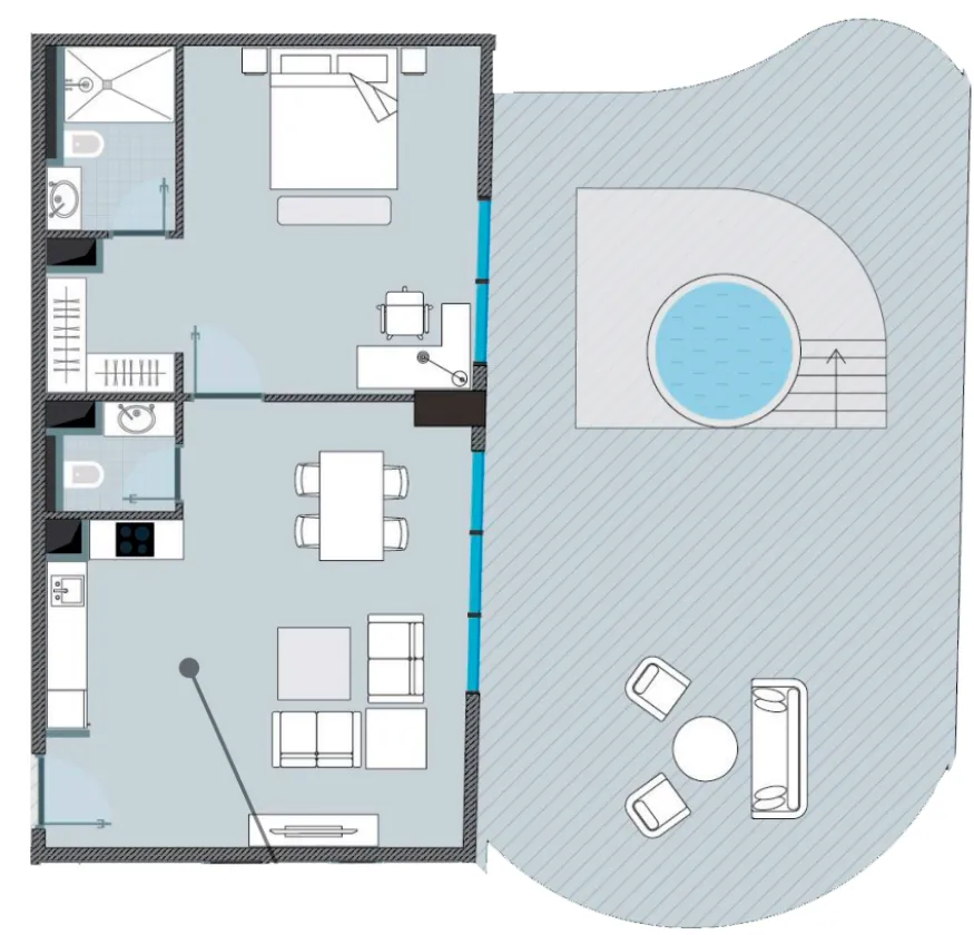 Floor plan — 1 BR
