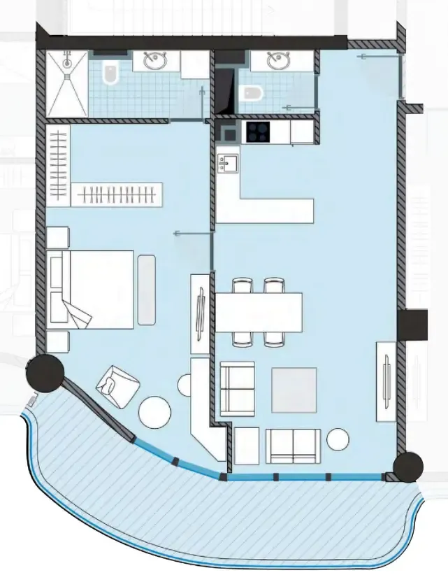 Floor plan — 1 BR