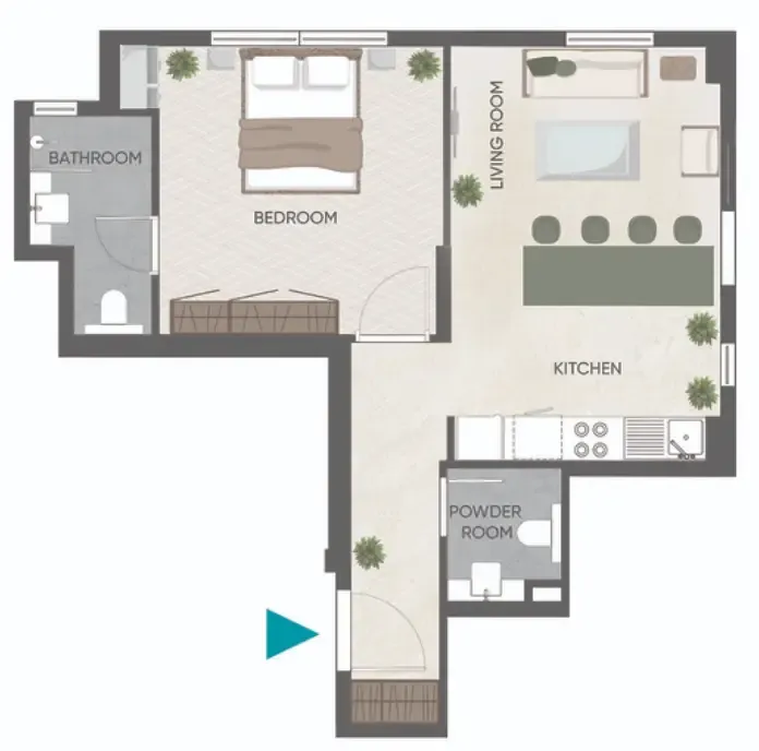 Floor plan — 1 BR