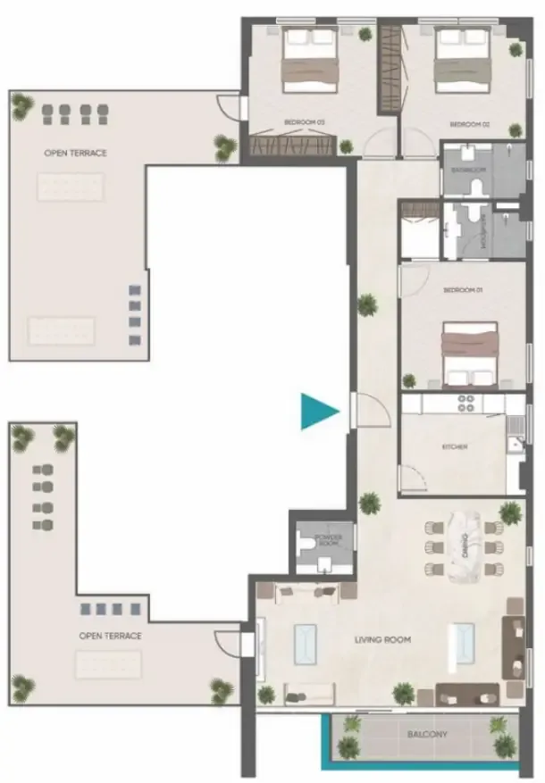 Floor plan — 3 BR