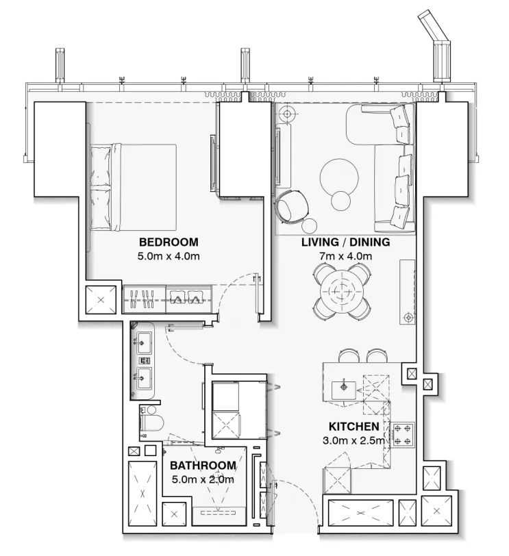 Floor plan — 1 BR
