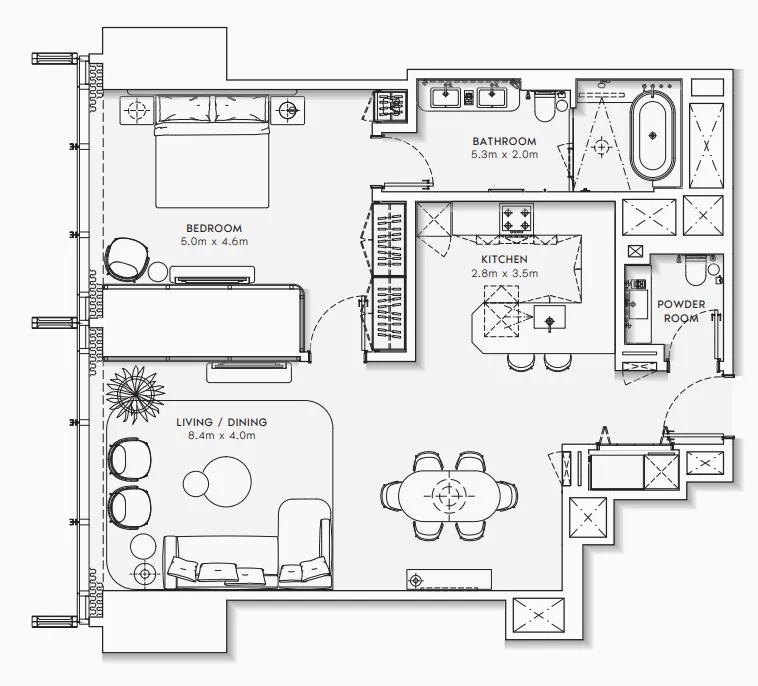 Floor plan — 1 BR