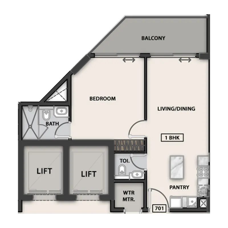 Floor plan — 1 BR