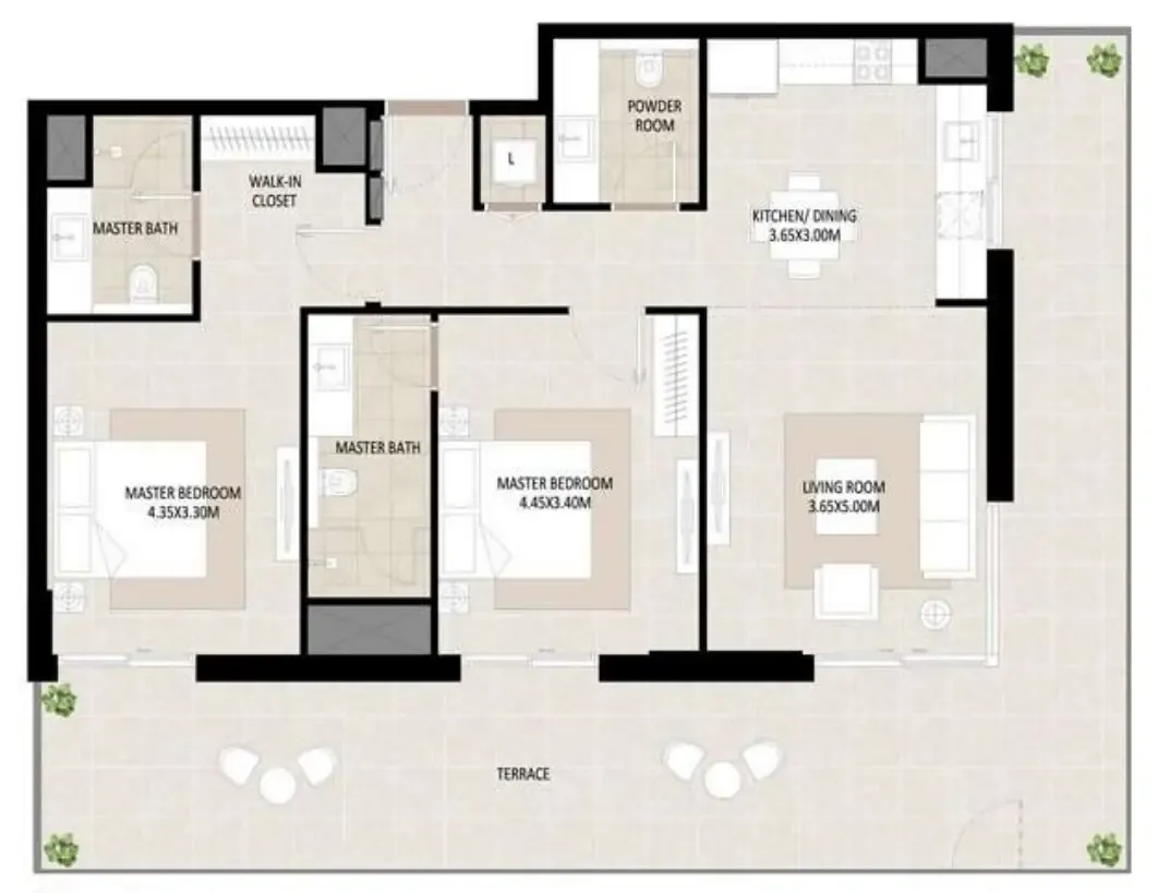 Floor plan — 2 BR