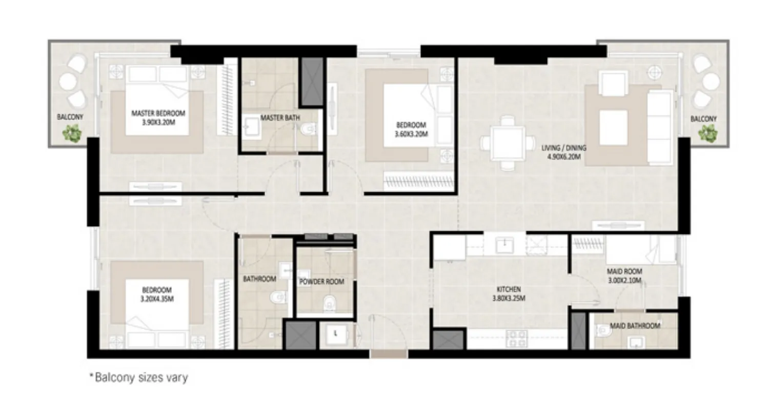 Floor plan — 3 BR