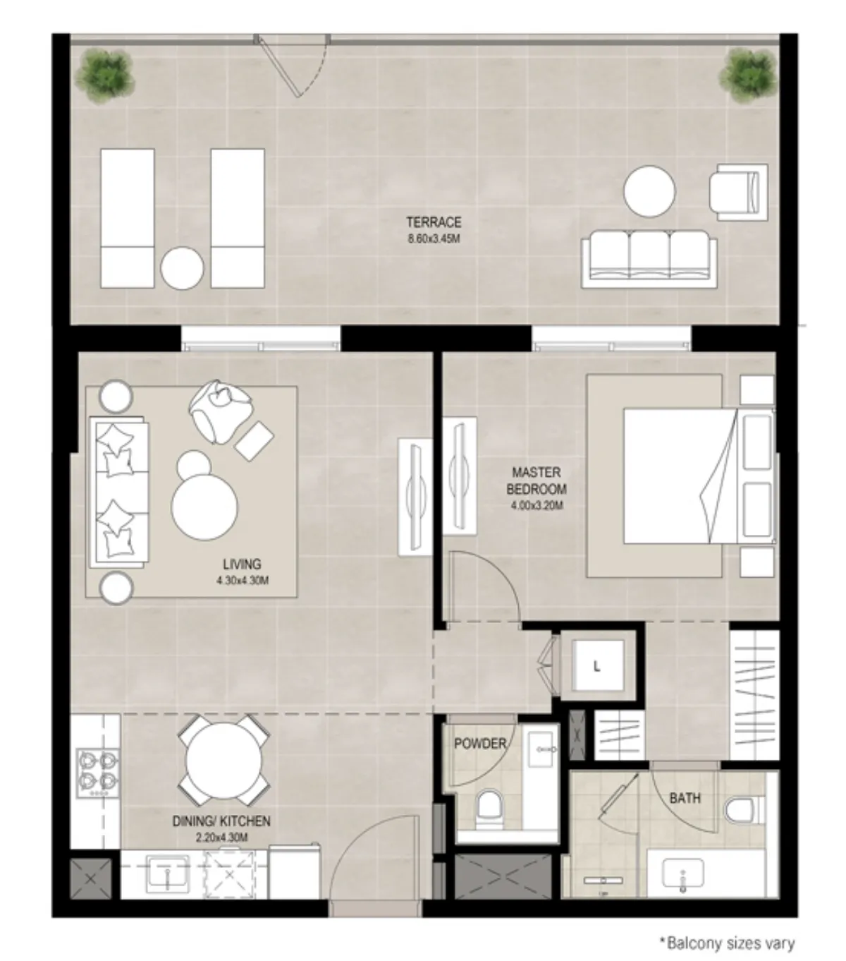 Floor plan — 1 BR