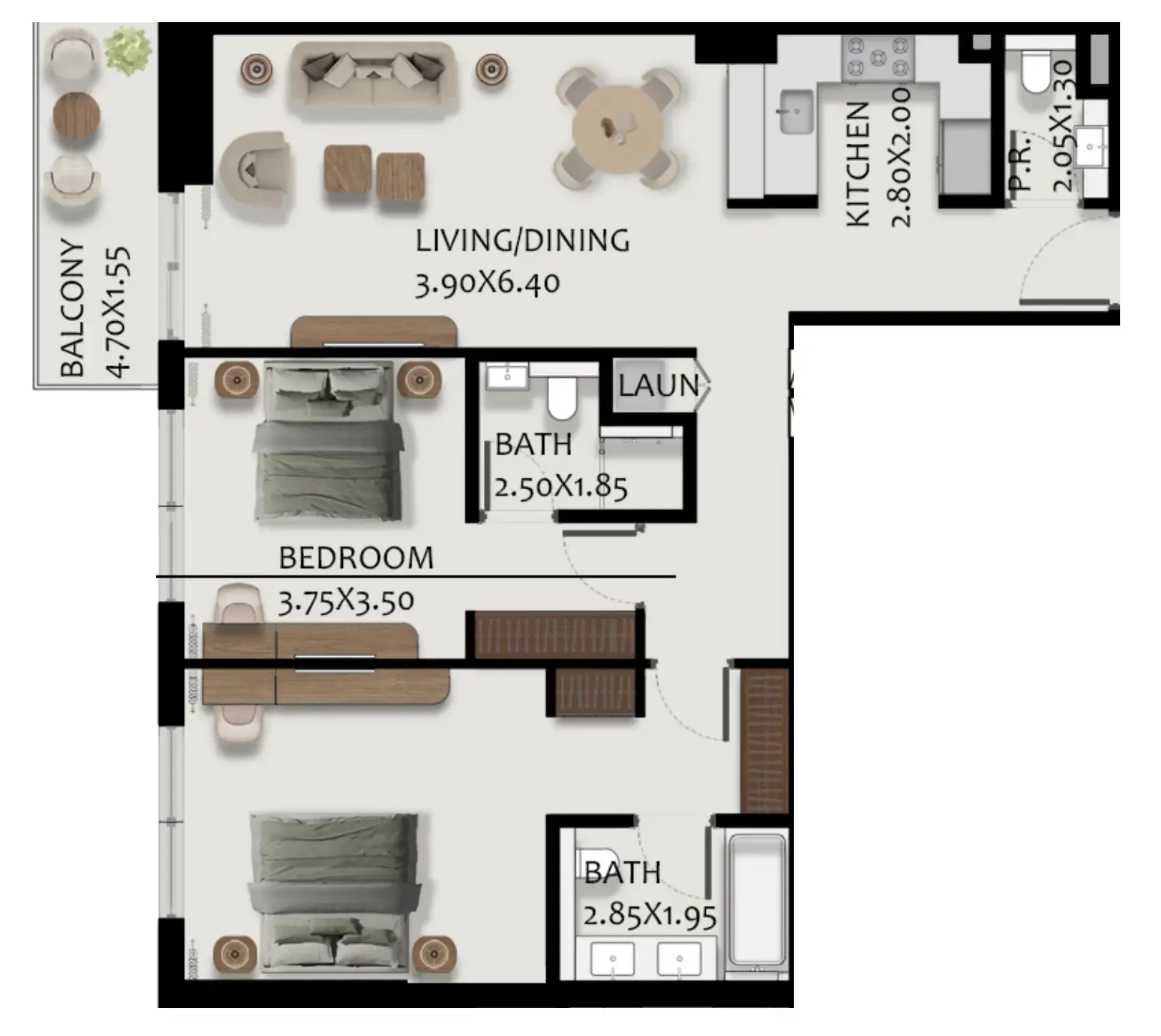Floor plan — 2 BR