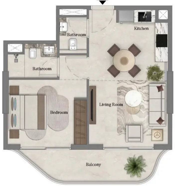 Floor plan — 1 BR