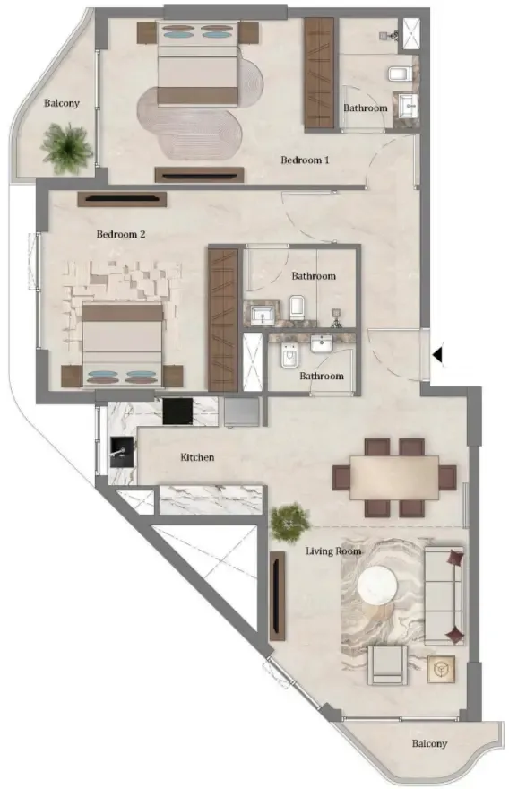 Floor plan — 2 BR