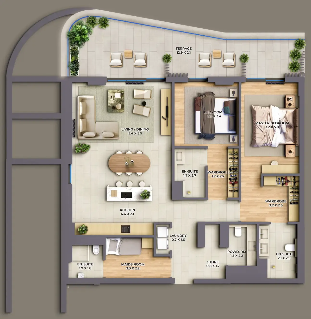 Floor plan — 2 BR