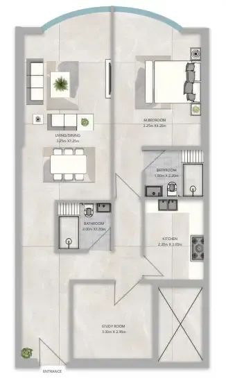 Floor plan — 1 BR
