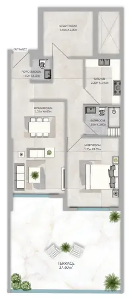 Floor plan — 1 BR