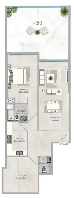 Floor plan — 1 BR