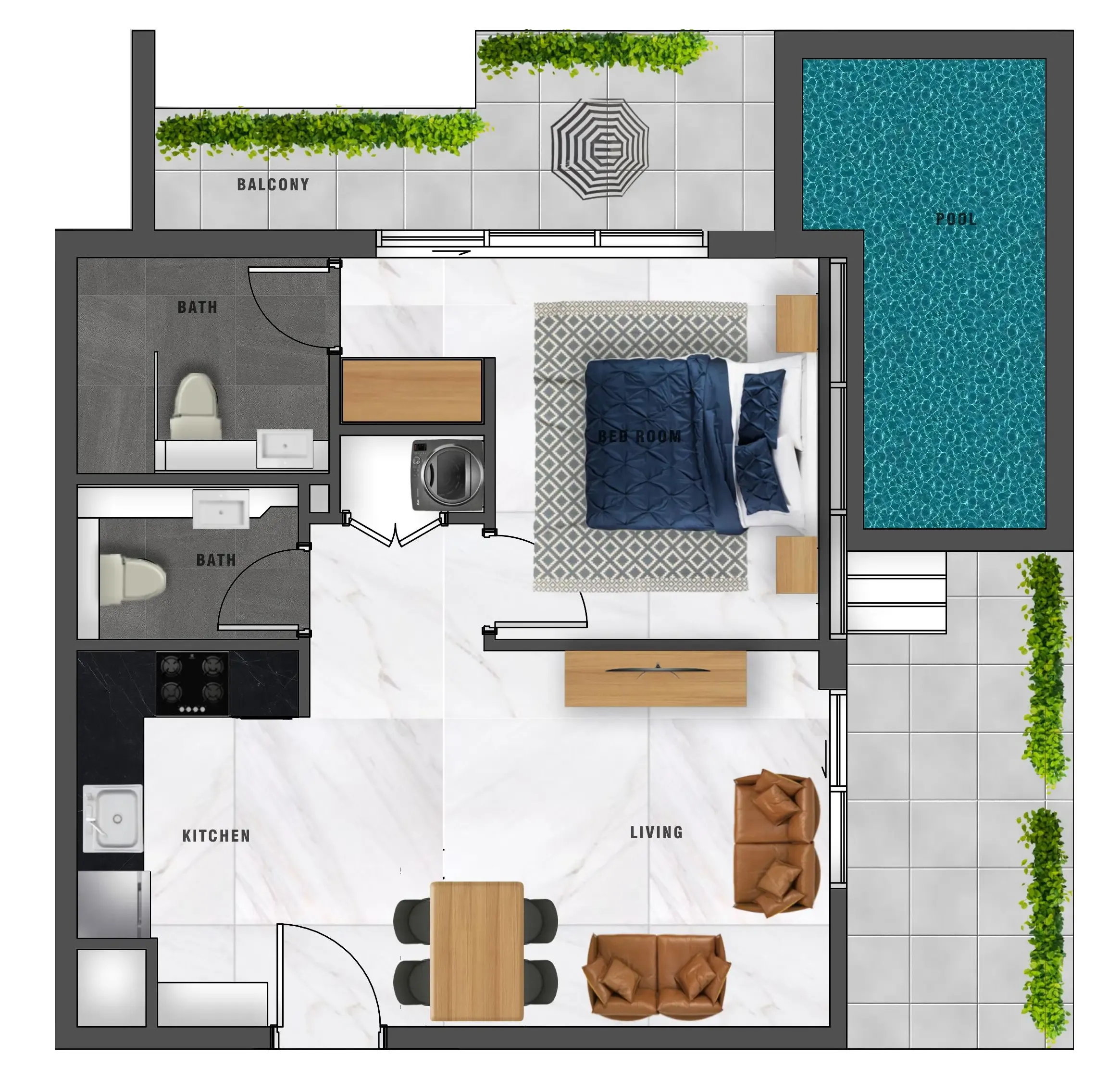 Floor plan — 1 BR