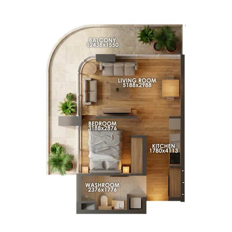 Floor plan — Studio