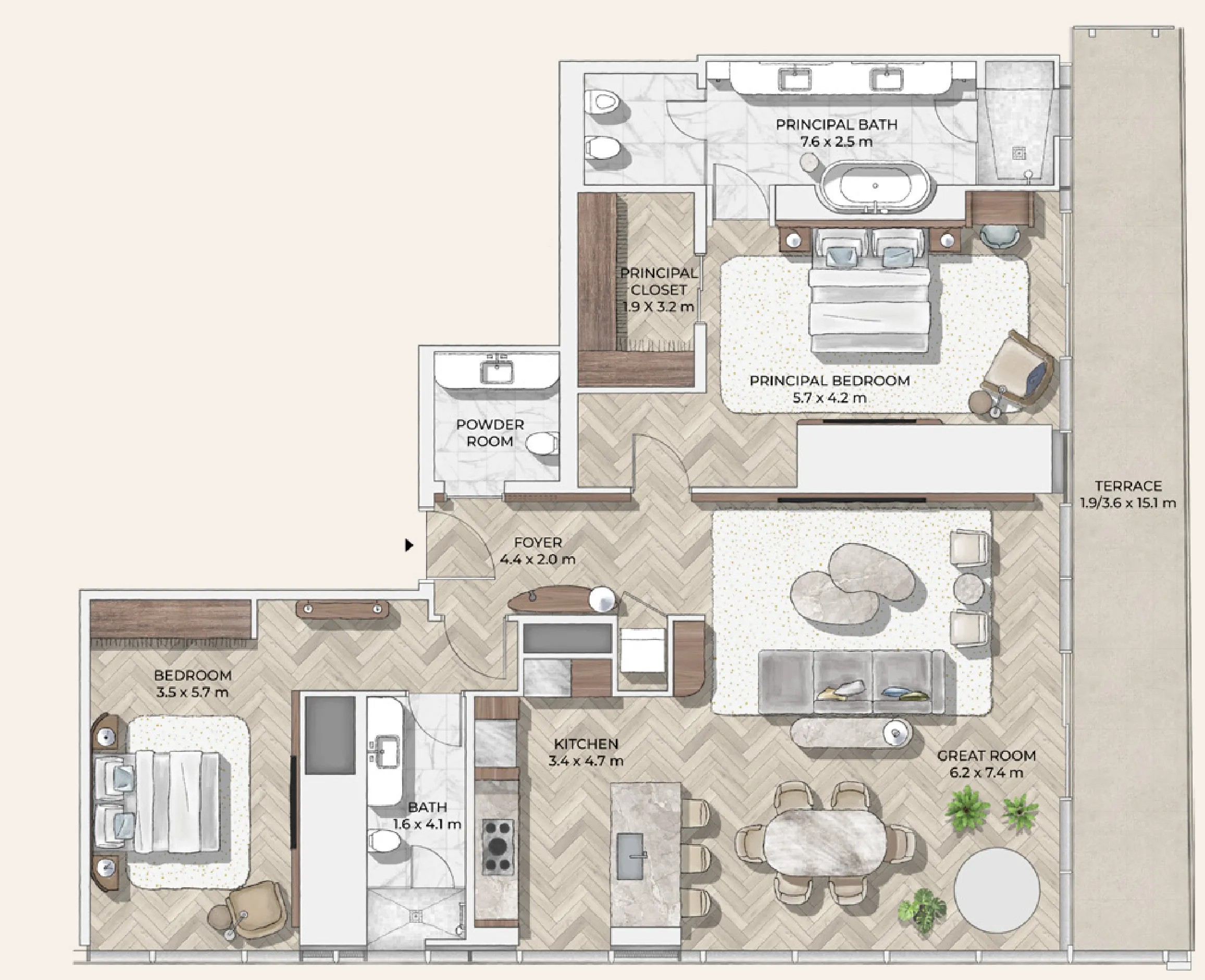 Floor plan — 2 BR