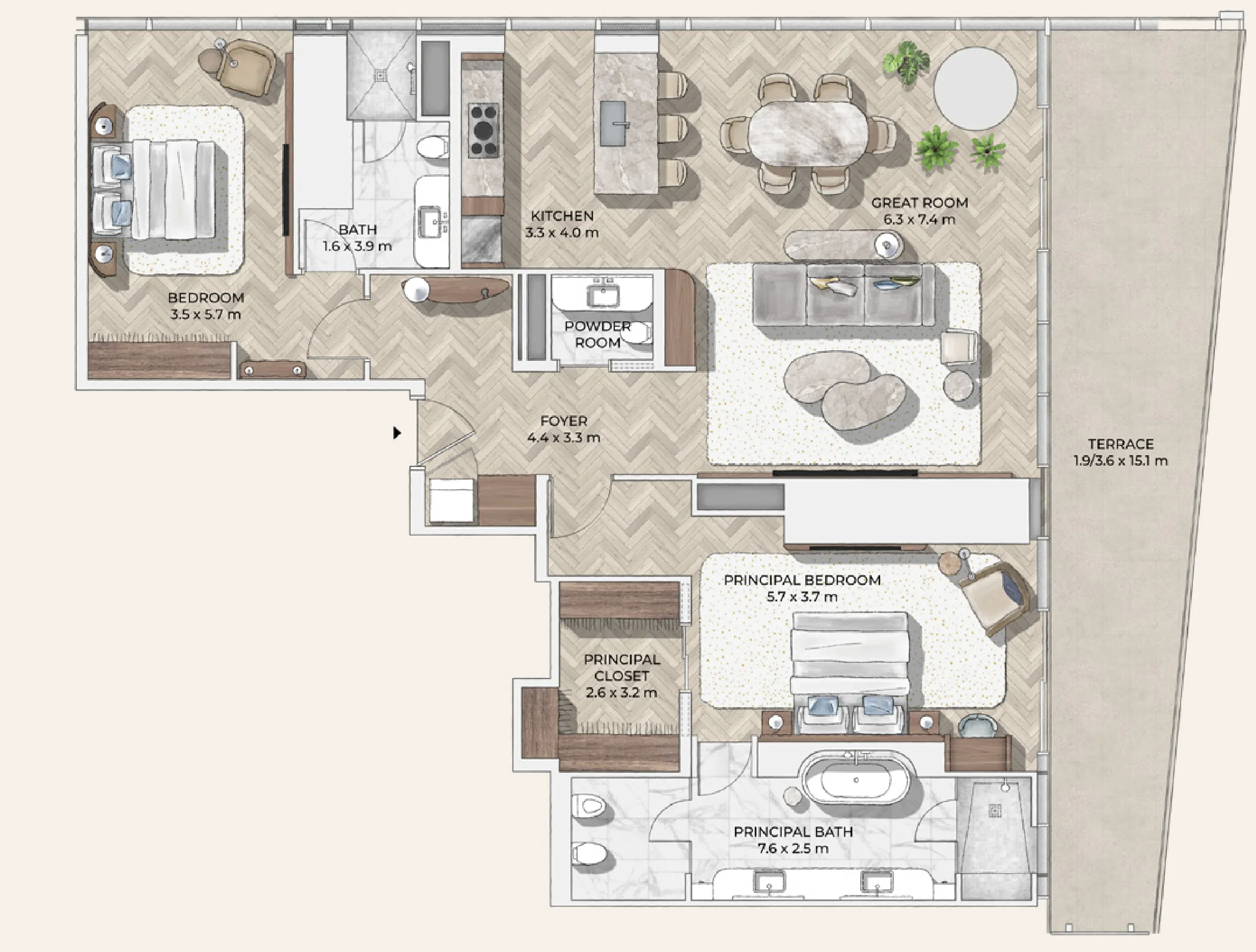 Floor plan — 2 BR