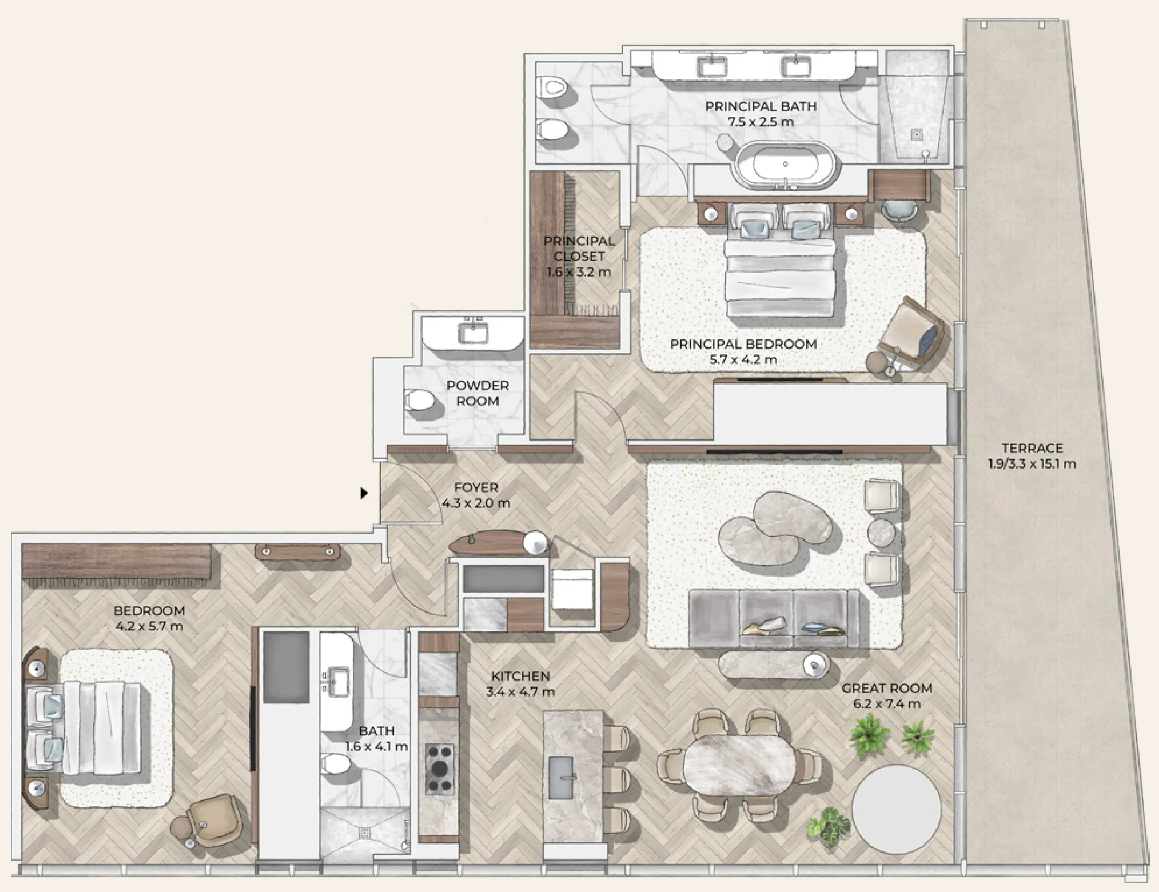 Floor plan — 2 BR