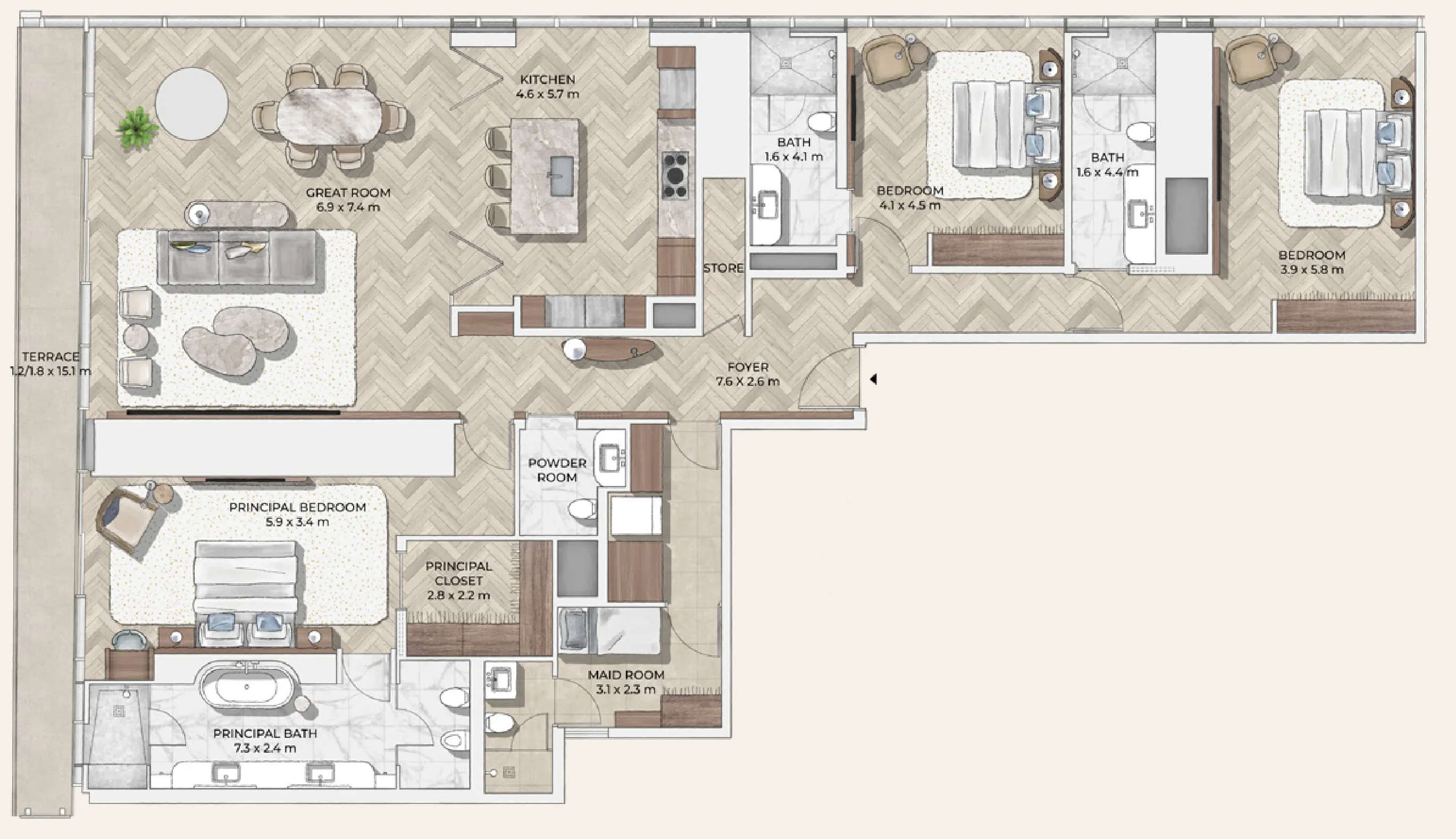 Floor plan — 3.5 BR