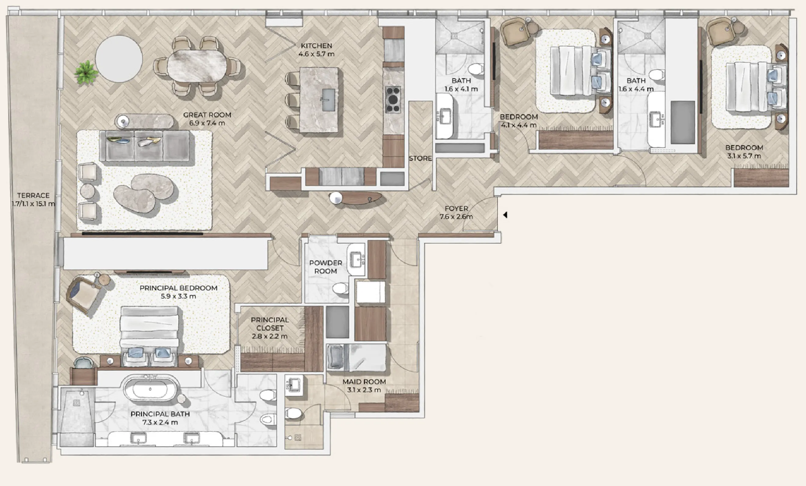 Floor plan — 3.5 BR