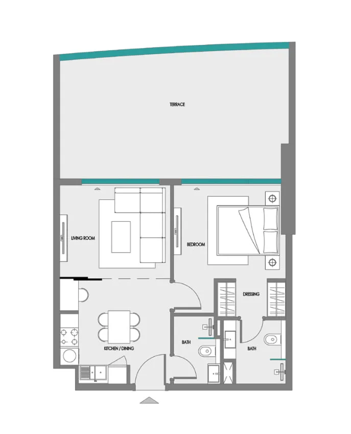 Floor plan — 1 BR