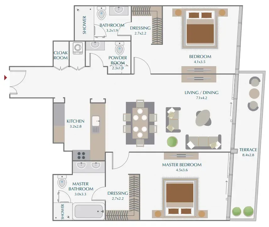 Floor plan — 2 BR