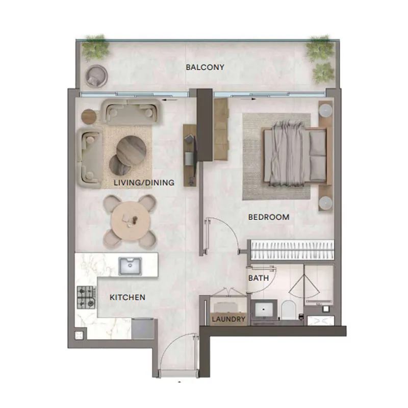 Floor plan — 1 BR
