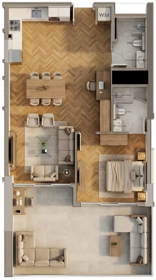 Floor plan — 1 BR