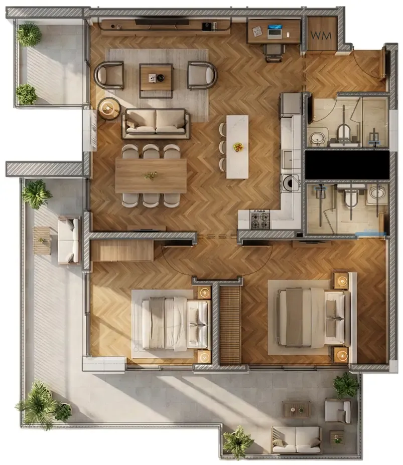Floor plan — 2 BR