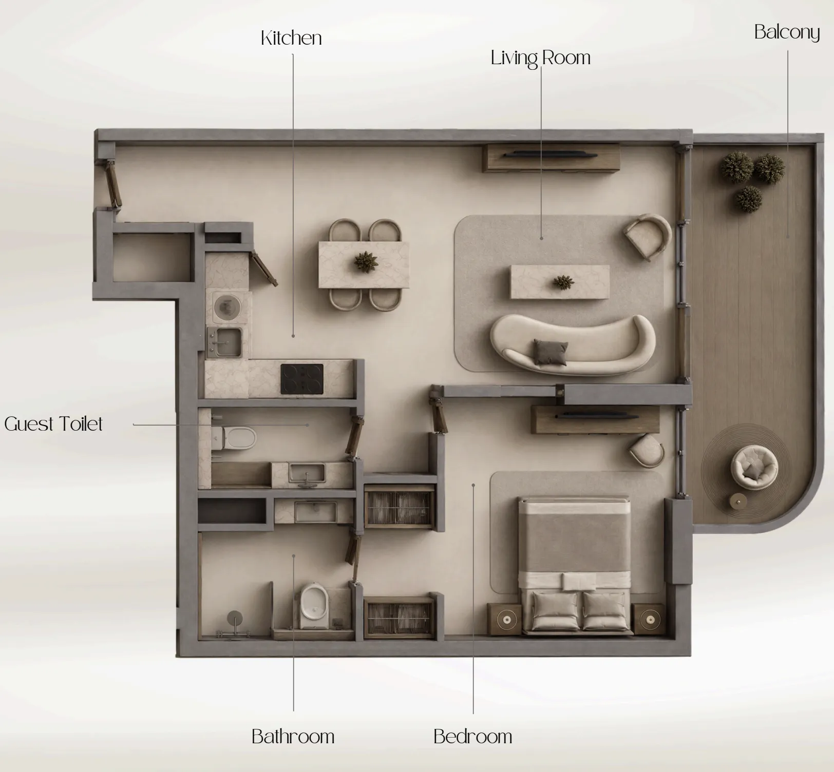 Floor plan — 1 BR
