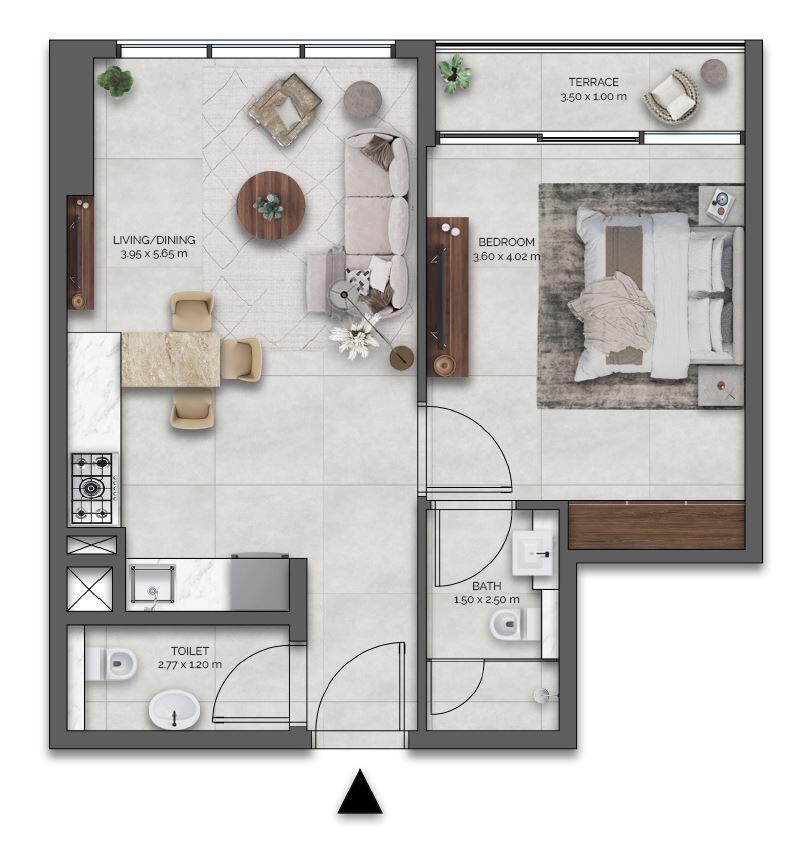 Floor plan — 1 BR
