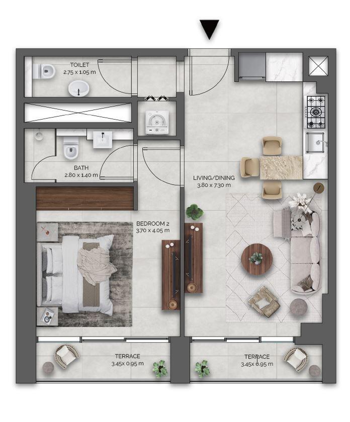Floor plan — 1 BR
