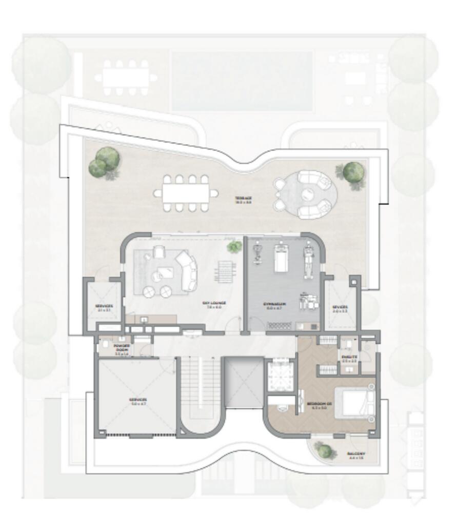 Floor plan — 6 BR